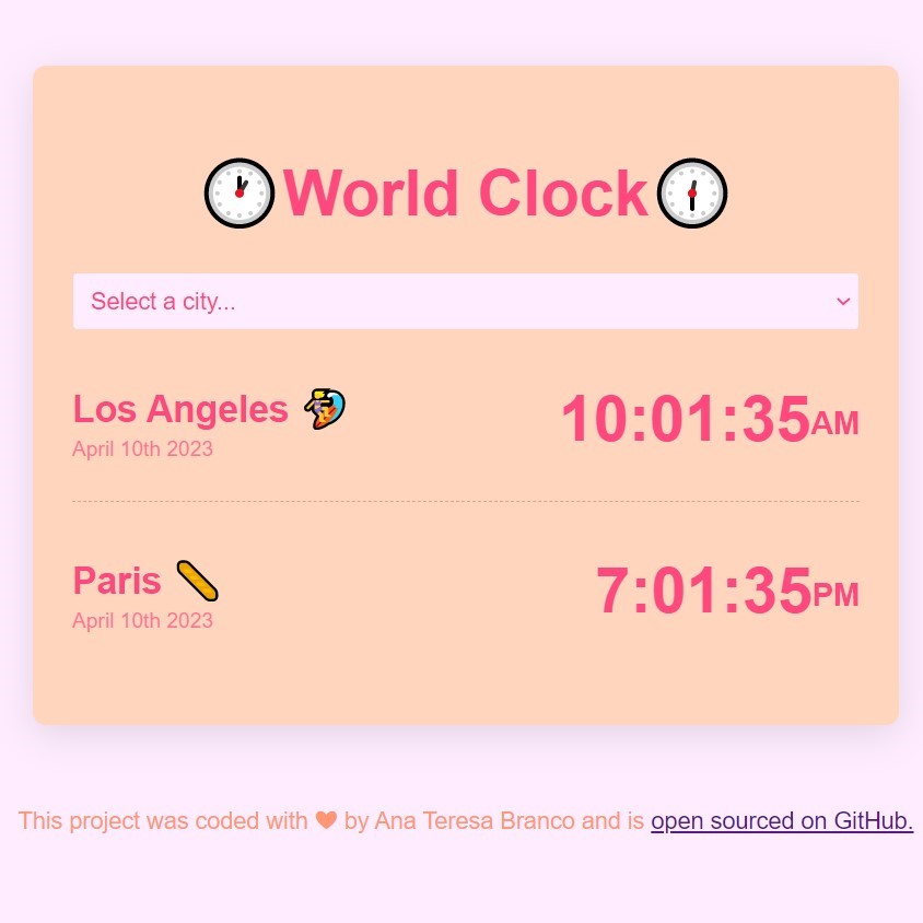 World Clock app preview